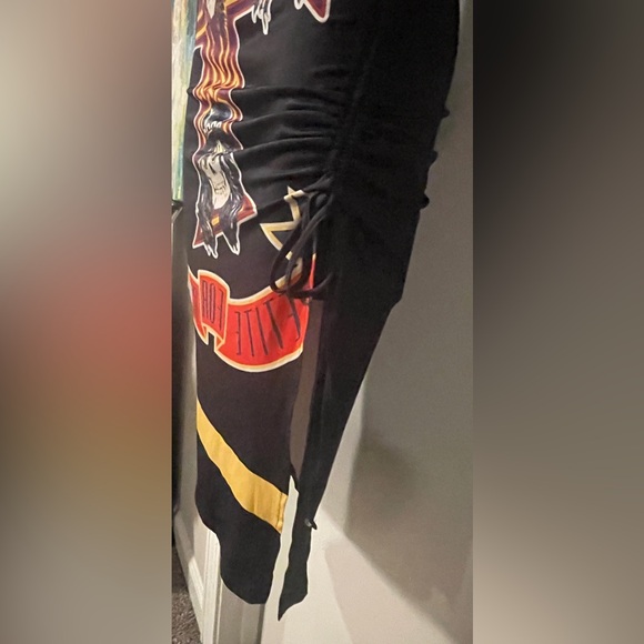 Black Guns N Roses Graphic Fitted Dress, Size Small - Picture 7 of 15